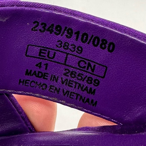 Zara Purple Satin Chunky Heel Platform Sandals - Picture 13 of 14